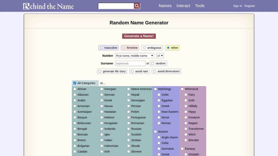 Behind the Name Random Renamer screenshot
